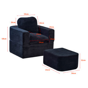magisofa ss 1206 modular sofa with ottoman – high density foam, corduroy fabric, space saving design for small spaces