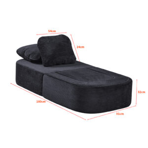 magisofa ss 1206 modular sofa with ottoman – high density foam, corduroy fabric, space saving design for small spaces