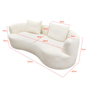 magisofa ss 1209 curved sectional sofa – elegant design with high density foam and soft corduroy fabric for ultimate comfort