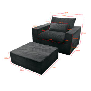 magisofa ss 1210 modular sofa set with ottoman – high density foam, corduroy fabric, comfortable and space saving design