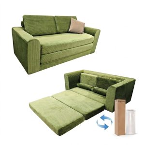 MagiSofa SS-1215 Folding Sofa Bed – Comfortable Modular Sofa with High-Density Foam, Corduroy Fabric, Space-Saving Design