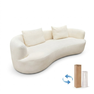 MagiSofa SS-1209 Curved Sectional Sofa – Elegant Design with High-Density Foam and Soft Corduroy Fabric for Ultimate Comfort