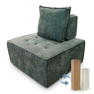 MagiSofa SS-1208 Modular Sofa with Ottoman – Comfortable High-Density Foam Sofa with Corduroy Fabric, Stylish for Small Spaces
