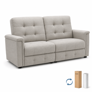compressed sofa RX-SF37 2-seat fabric reclining modular sofa with tufted seat and steel frame