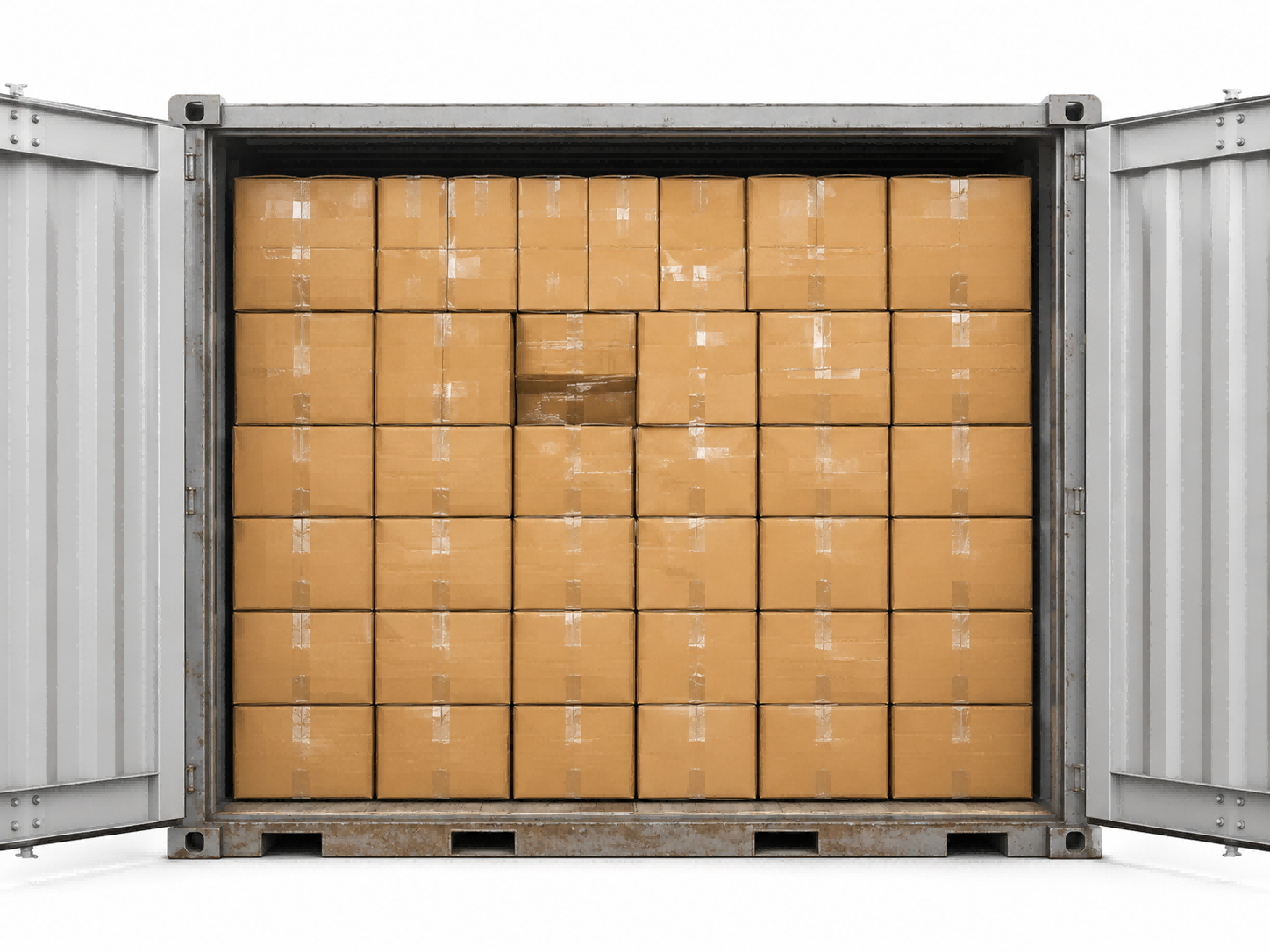 Compressed container loading