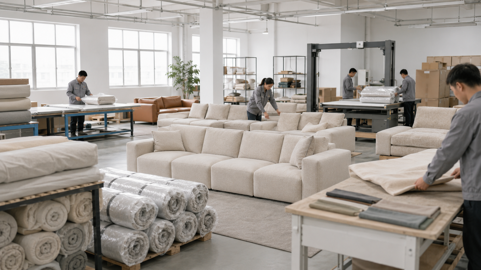 compressed sofa factory workshop in China